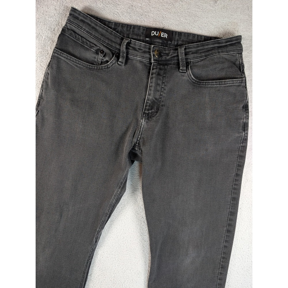 DU/ER L2X Relaxed Taper Jeans Mens 33x30 Black Performance Stretch Denim Pants